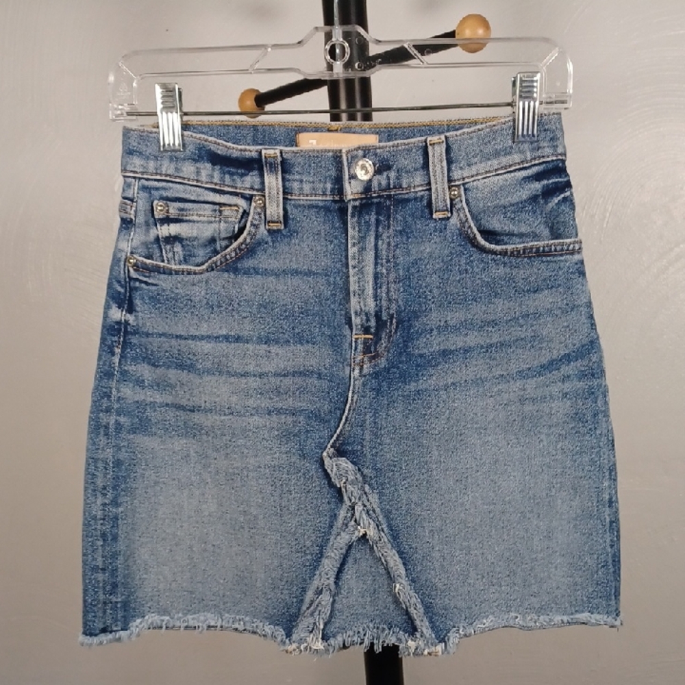 7 For All Mankind Luxe Vintage Denim Mini Skirt Size 25